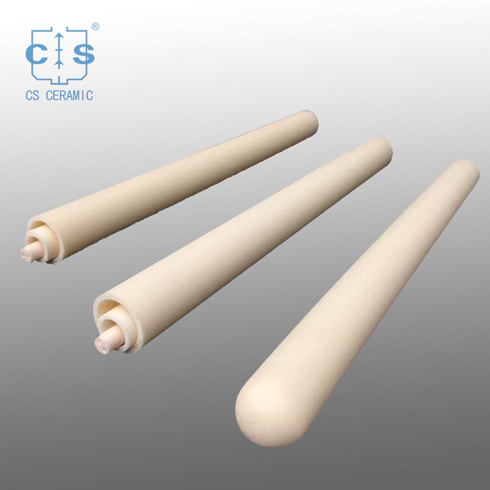 Tubos de alúmina termopar aislador tubo de protección de cerámica (un extremo cerrado) 1-2500mm
