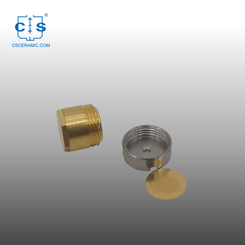 Crisol de alta presión reutilizable de 100 μl con tapa/sello chapado en oro para Netzsch 6.239.2-92.8.00
