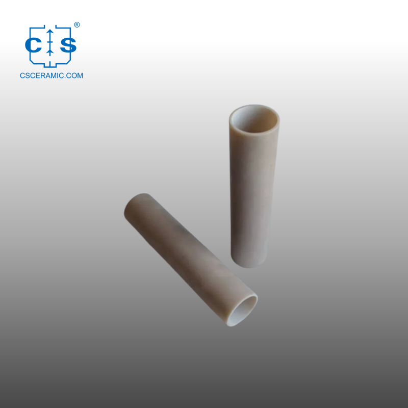 Alto tubo de cerámica del nitruro de aluminio de la conductividad térmica ALN ambos lados abiertos