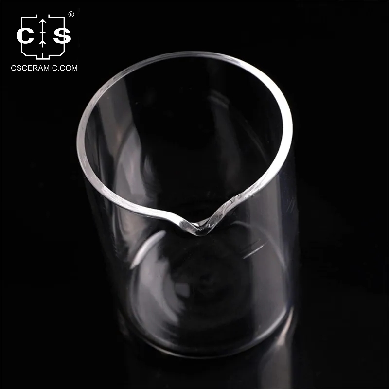Vaso de vidrio de cuarzo transparente 99.98%